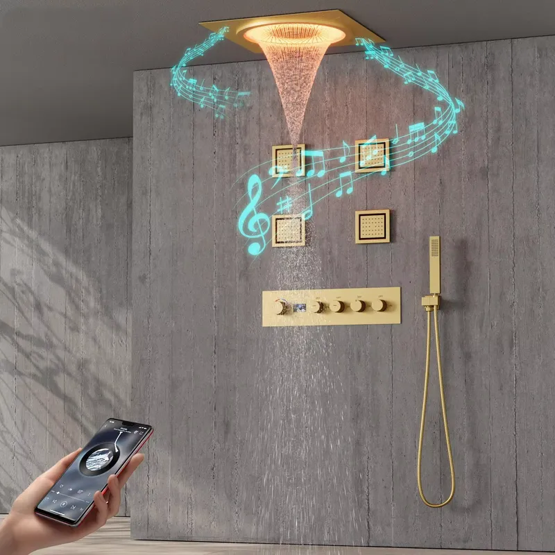 Home Decor Gift - مجموعة دش ذكية بإضاءة LED مع