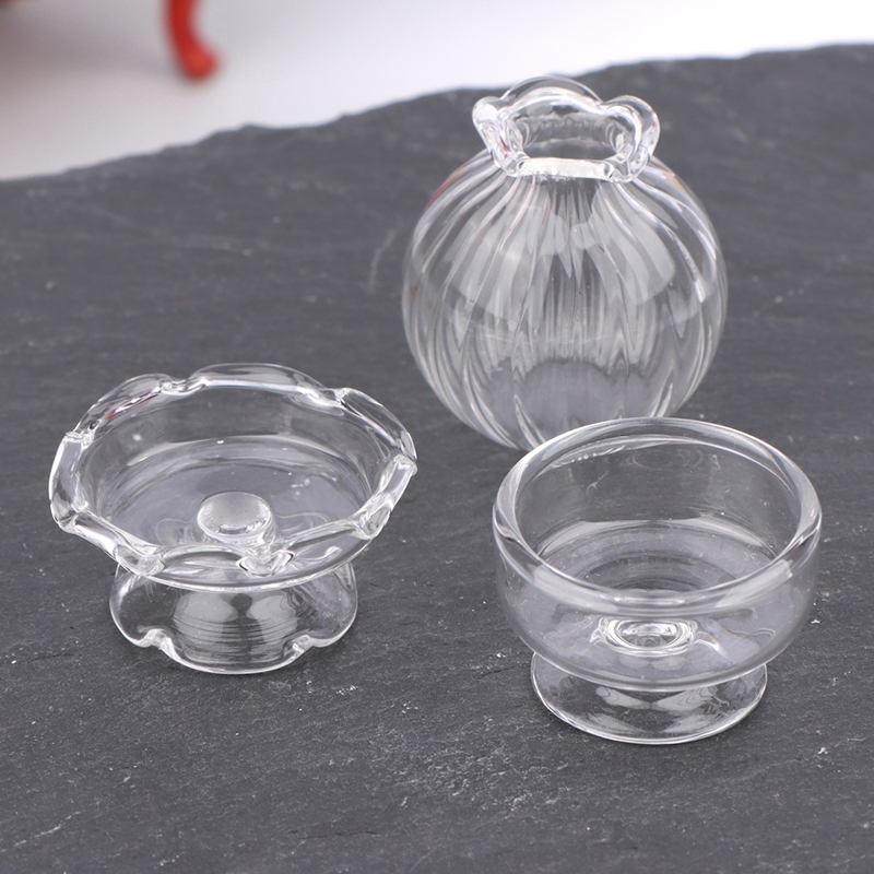 Home Decor Glass - 1:12 دمية مصغرة الزجاج زهرية كوب