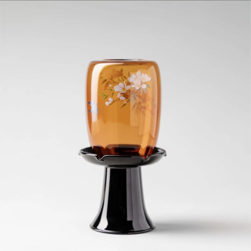 Home Decor Glass - حامل شموع زجاجي بتصميم صيني عتيق
