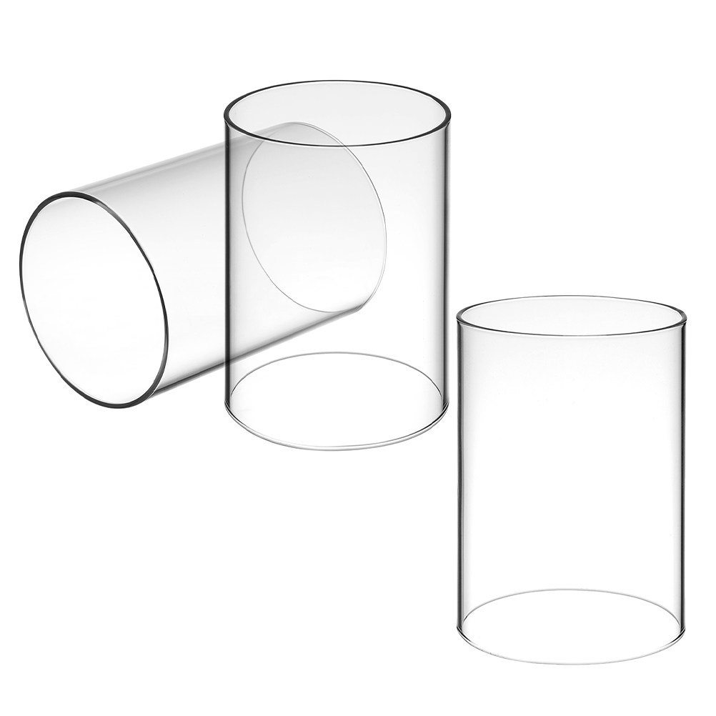 Home Decor Glass - 3 قطع من أغطية الشموع الزجاجية