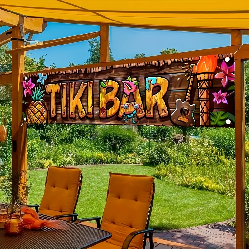Home Decor Nearby - لافتة Tiki Bar الاستوائية لشاطئ هاواي
