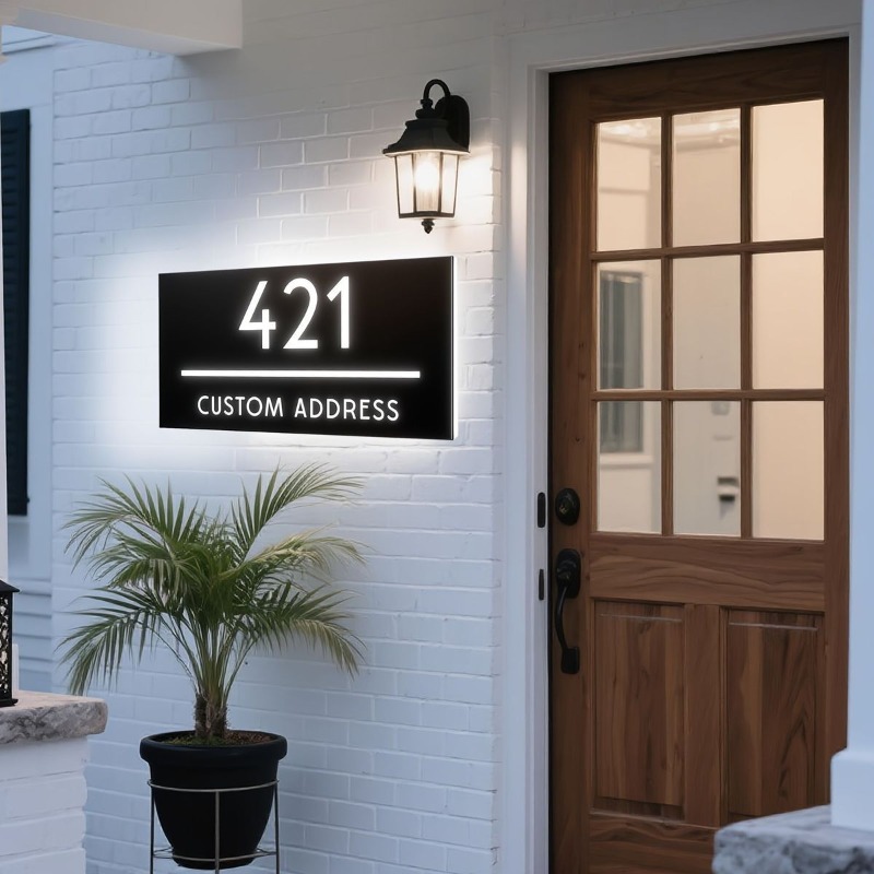 لوحة باب مخصصة بإضاءة LED داخل - مراجعة Home Decor Nearby وسعره