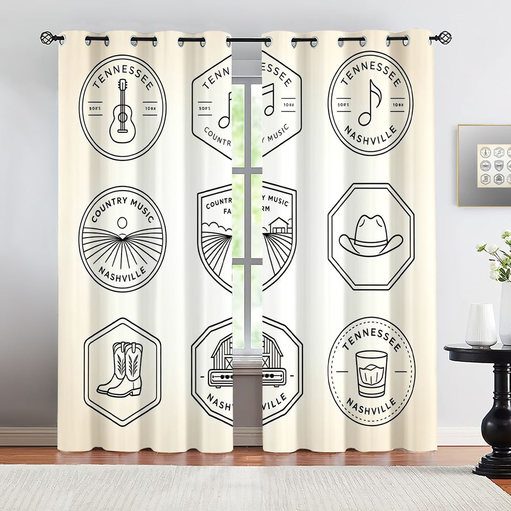 ستائر بتصميم موسيقى الريف من ت - مراجعة Home Decor White وسعره