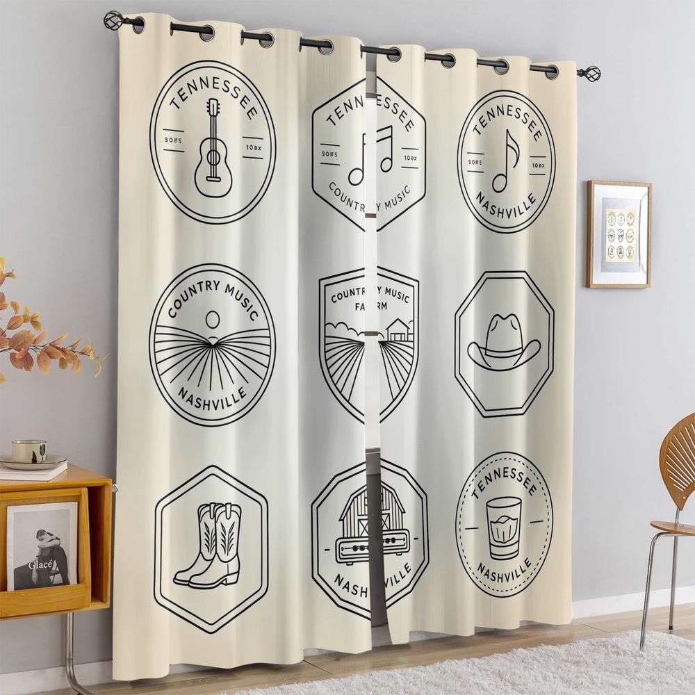 ستائر بتصميم موسيقى الريف من ت - مراجعة Home Decor White وسعره