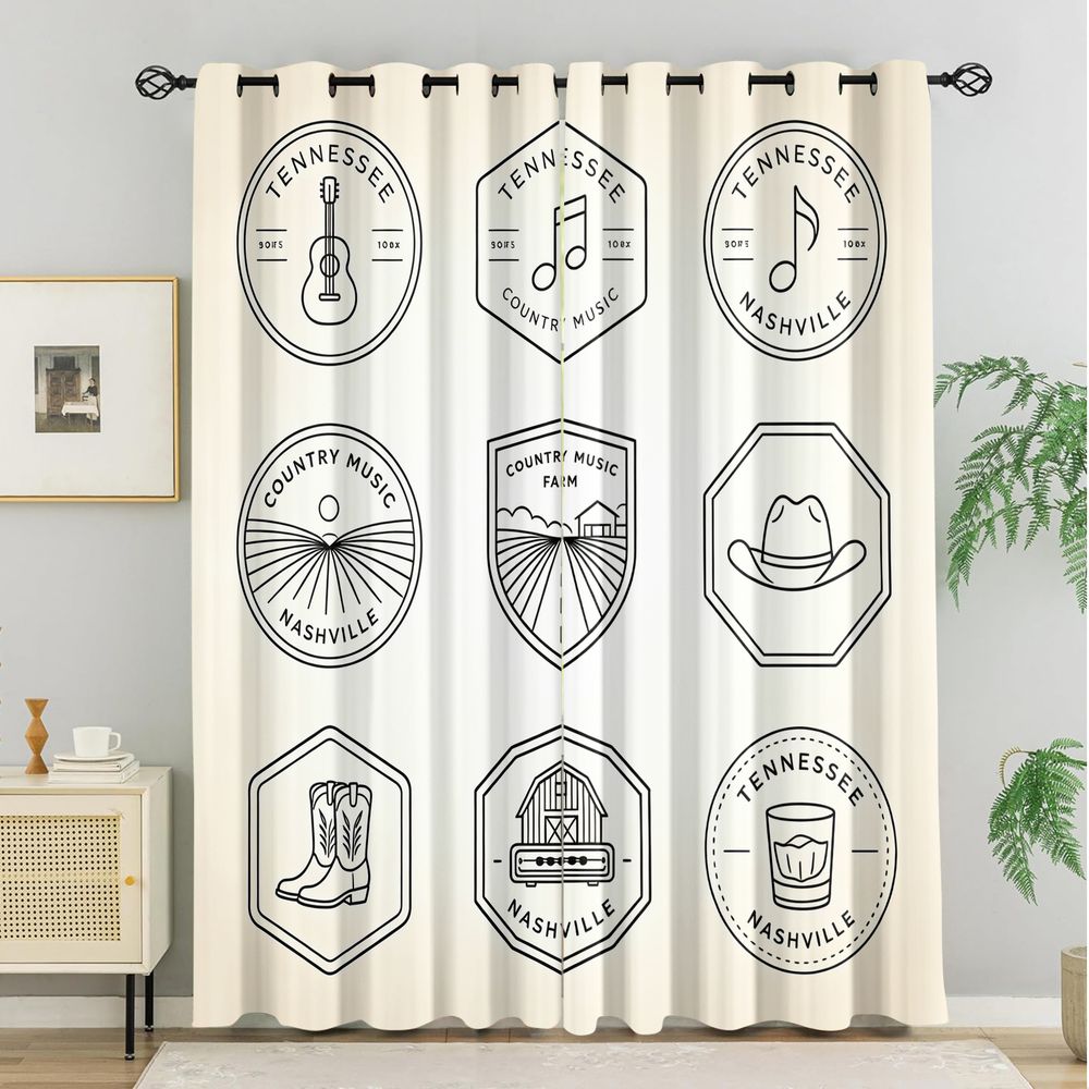 ستائر بتصميم موسيقى الريف من ت - مراجعة Home Decor White وسعره