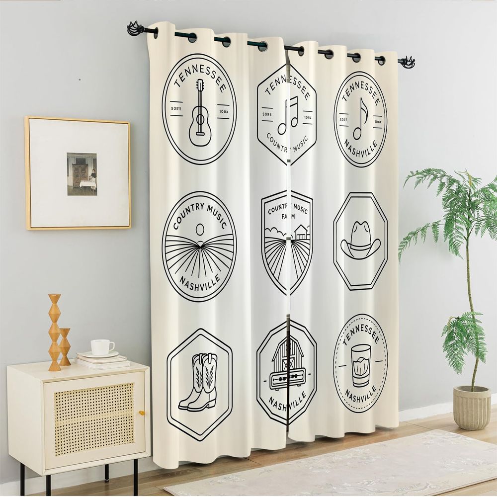 ستائر بتصميم موسيقى الريف من ت - مراجعة Home Decor White وسعره