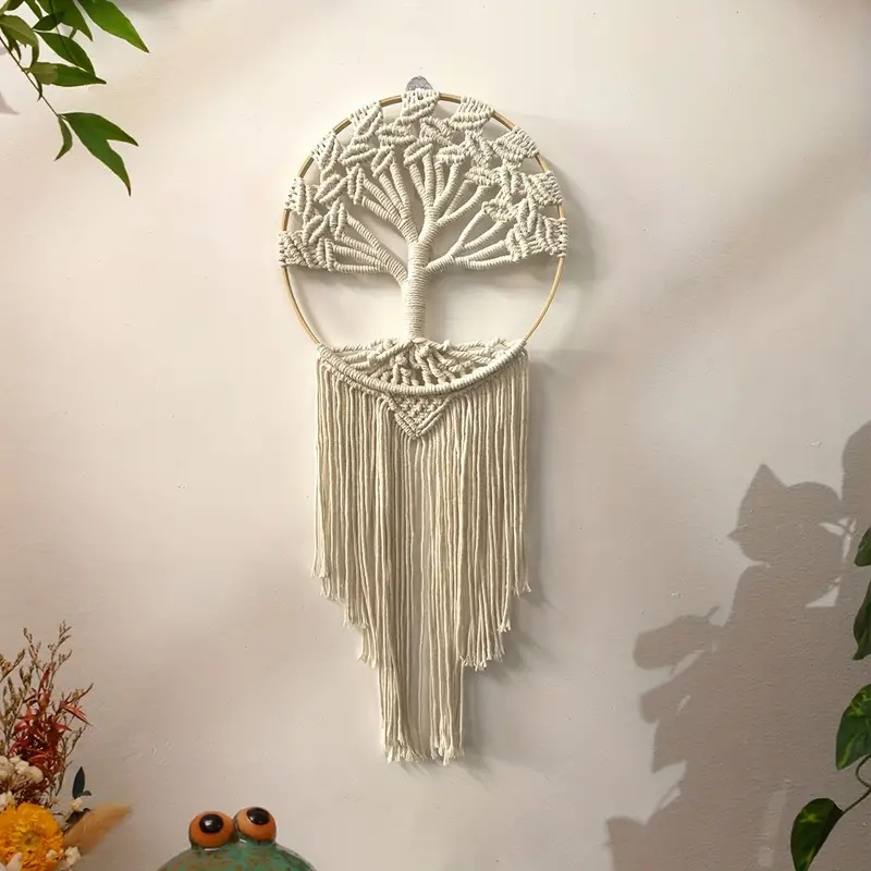 شجرة الحياة مكرمة الجدار شنقا  - مراجعة Macrame Wall Hanging وسعره