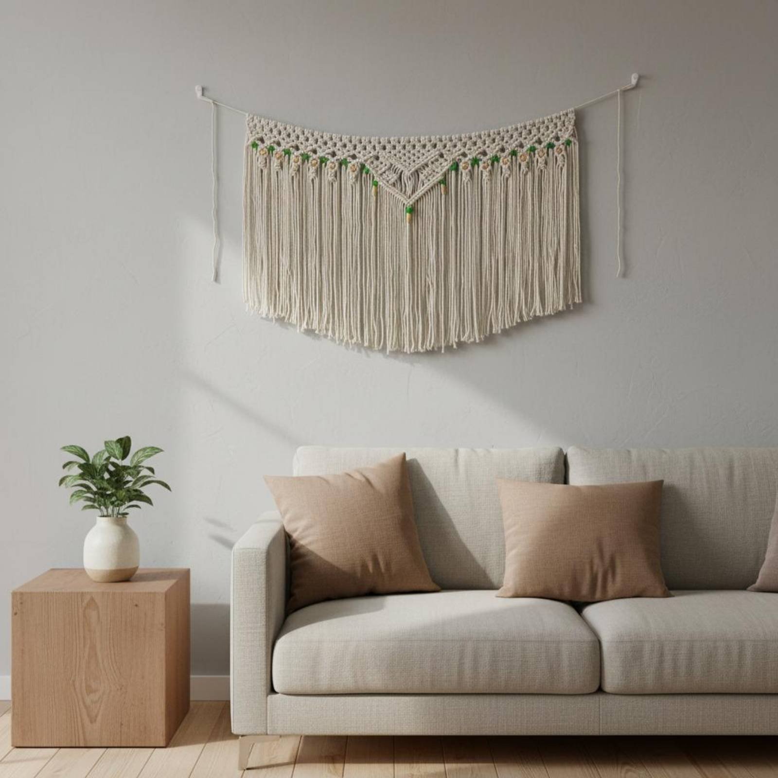 معلقة جدارية مزينة بشراشيب، نس - مراجعة Macrame Wall Hanging وسعره