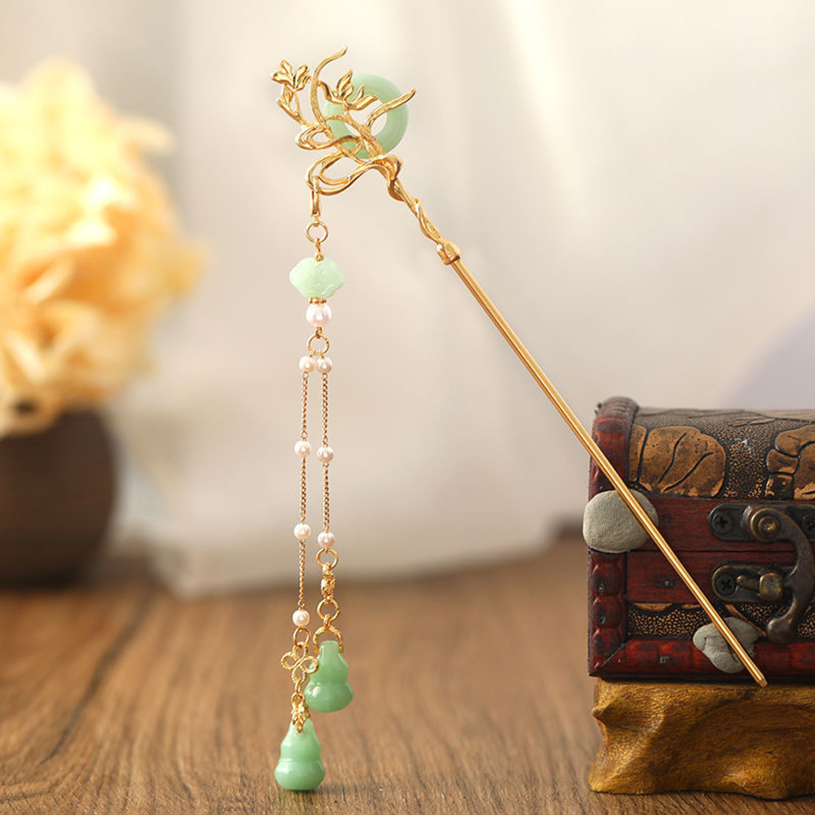 النمط الصيني الزجاج دبوس الشعر - مراجعة Home Decor Glass وسعره