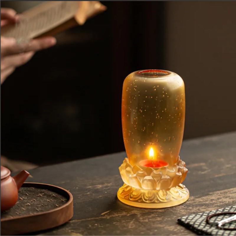 حامل شموع زجاجي على شكل زهرة ا - مراجعة Home Decor Glass وسعره