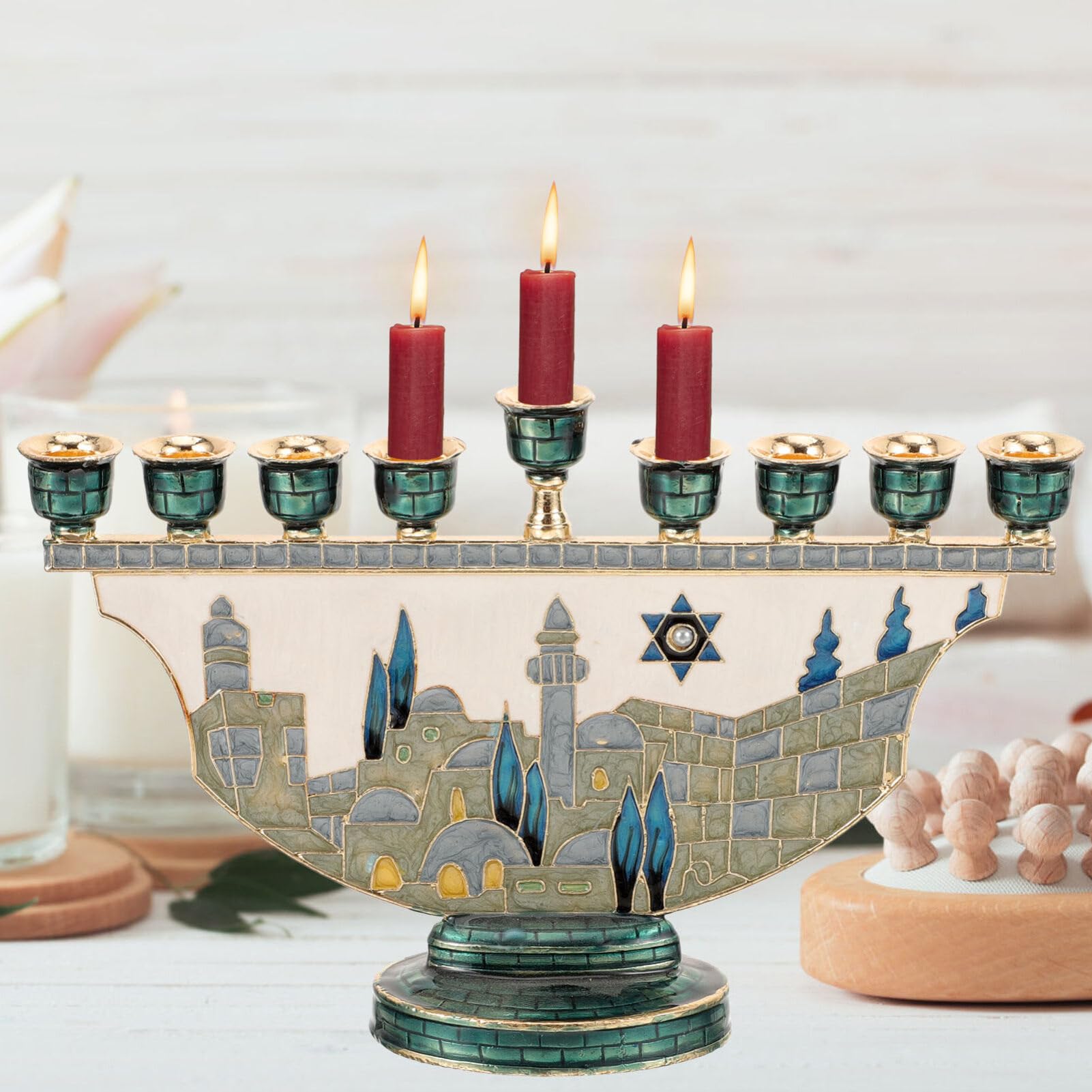 شمعدان القدس للحانوكا بـ 9 فرو - مراجعة Home Decor Gift وسعره